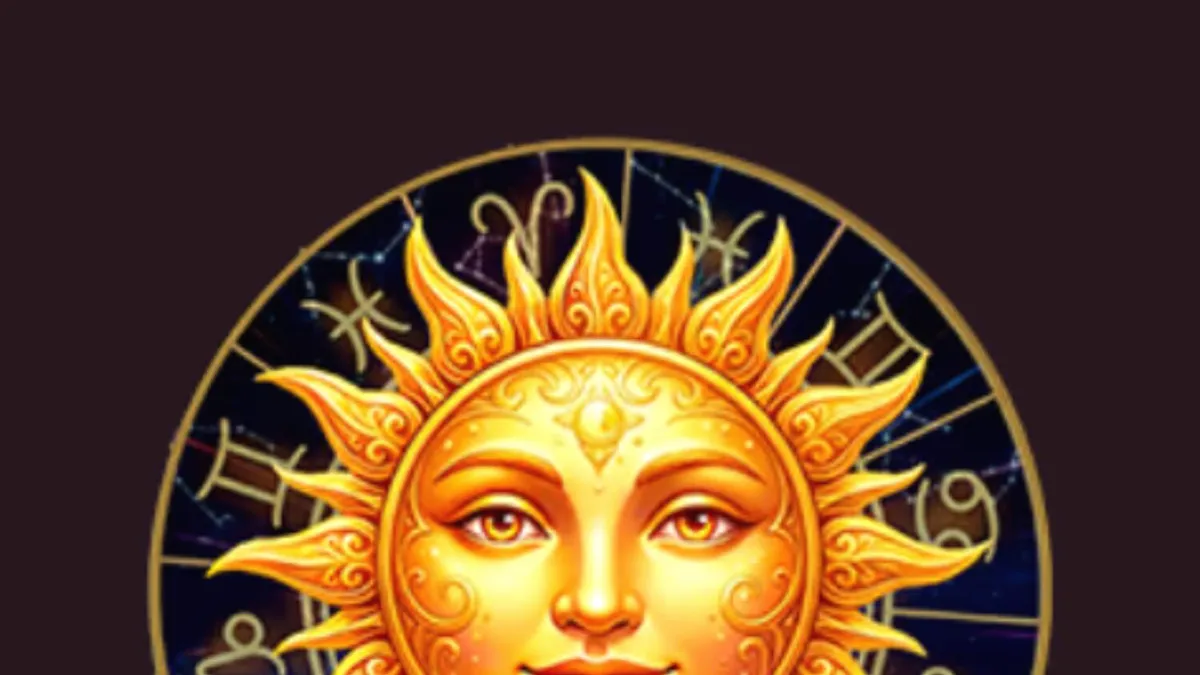 Tampilan visual slot Celestial Revolutions dengan latar belakang konstelasi dan simbol zodiak.